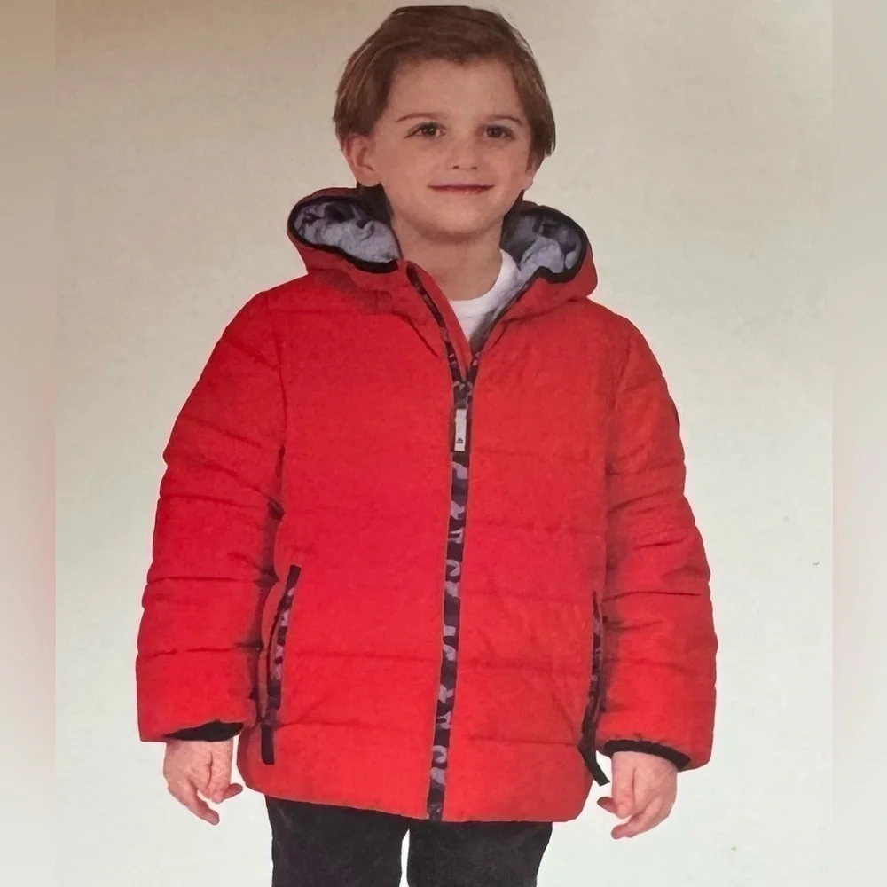 Gerry Boy Jacket Red Black Stripe Bubble Size 6 NWT
